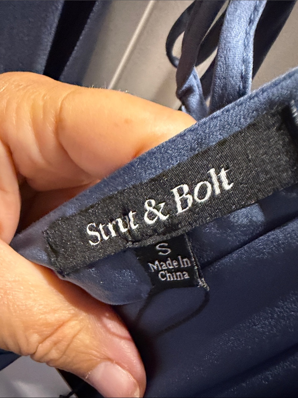Strut & Bolt - Deep Blue Ruffled Tiered V-Neck Maxi Dress - Picture 5 of 8